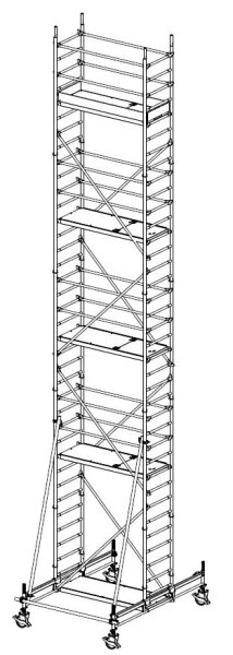 MÜBA 1065m Typ 70-8-180S Alu-Fahrgerüst Arbeitshöhe 1065 m Gerüsthöhe 975 m Standhöhe 865 m Standfläche 065 x 180 m